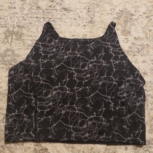 Jockey Rapid Cool Medium/ High  Impact High Neck Black Sports Bra Size 7 Medium